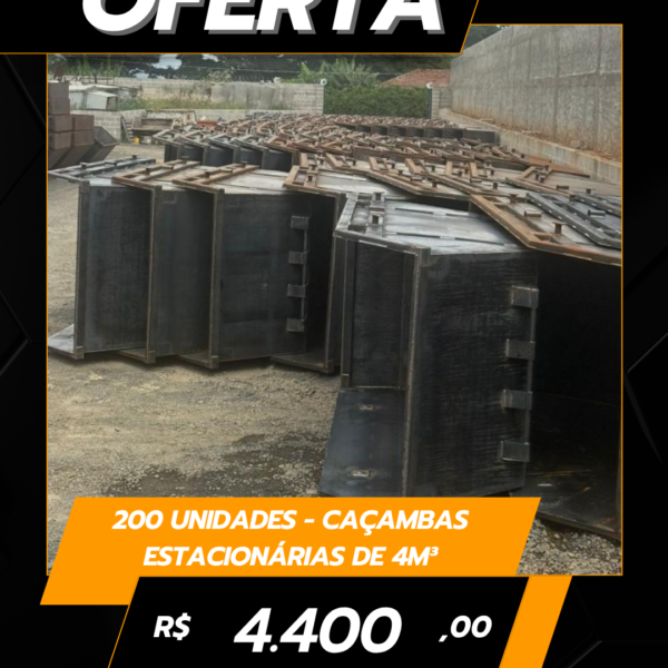 200 Unidades - Caçambas Estacionárias de 4m³