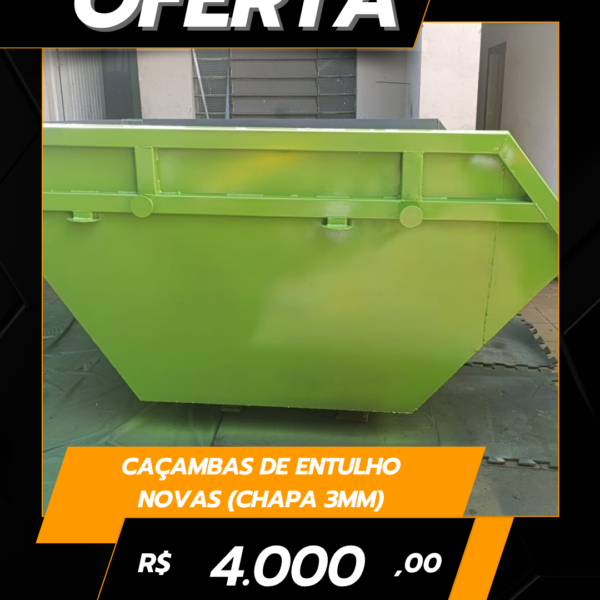 Caçambas de Entulho Novas (Chapa 3mm)