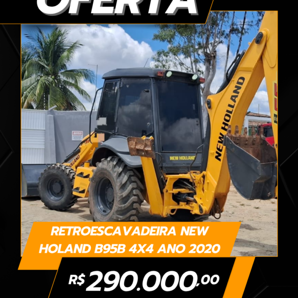 Retroescavadeira new Holand B95B 4x4 Ano 2020